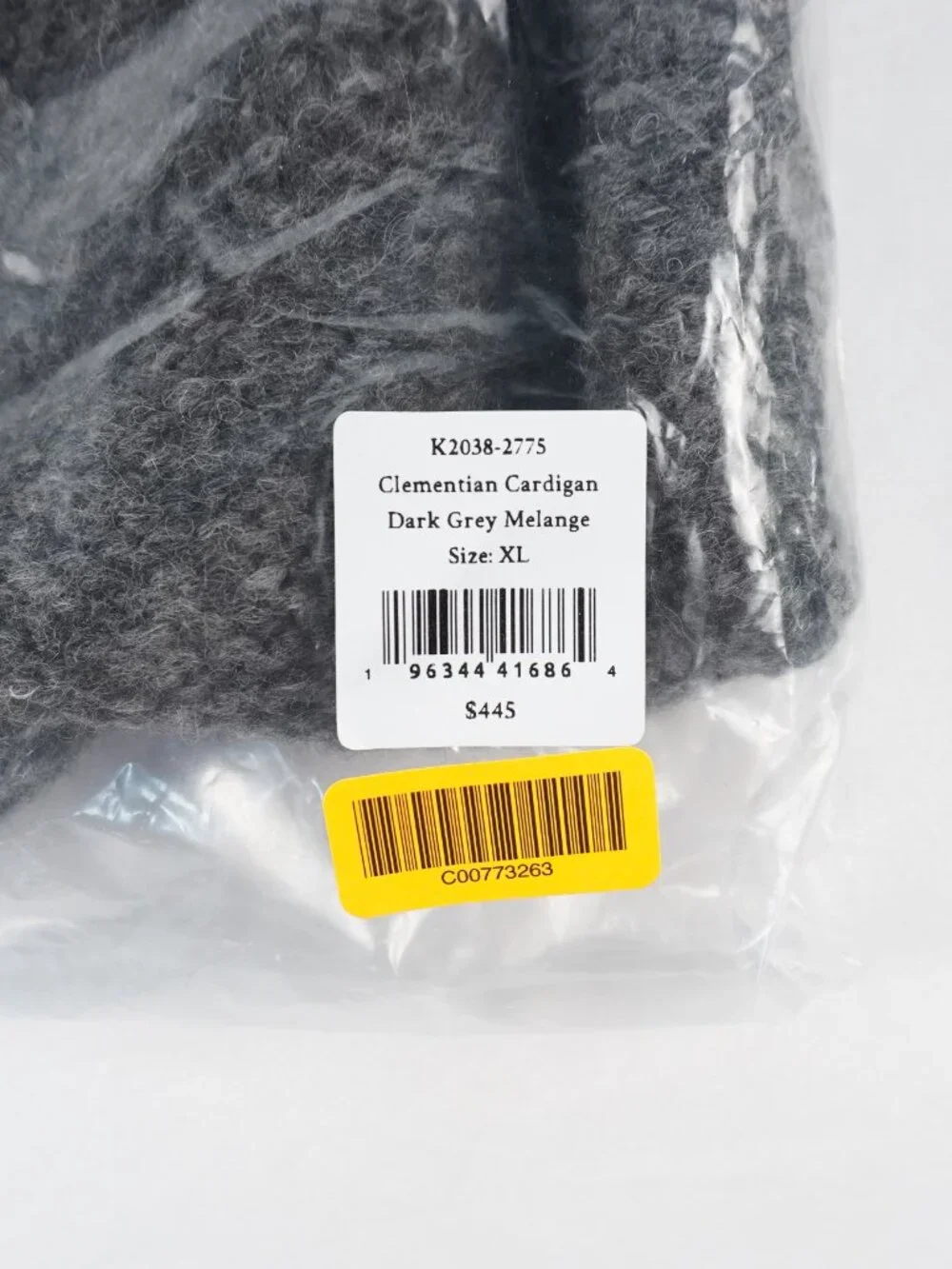 LoveShackFancy Clementian Cardigan In Dark Gray Melange - Women's Size XL - NWT